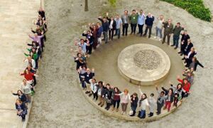 Aerial shot of participants during 10 year anniversary Training Symposium
