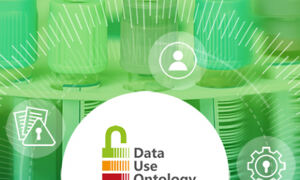 Data Use Ontology (DUO) logo with biomedical samples in background
