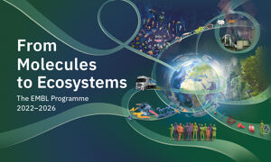 &quot;From Molecules to Ecosystems&quot; are words on top of a collage of images that span from molecules to ecosystems