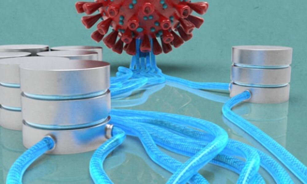 Artist's impression of COVID-19 data sharing
