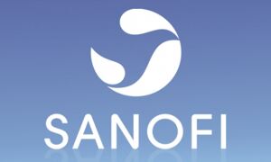 Sanofi logo on blue background
